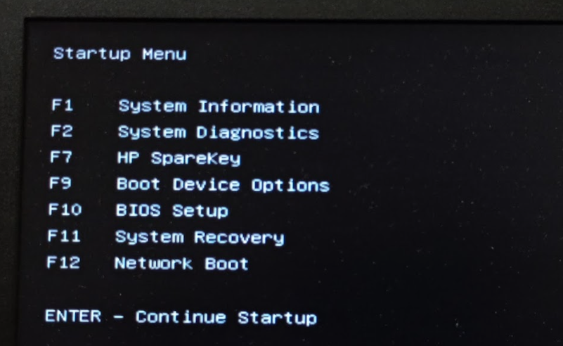 OMEN by HP 17 BIOS / UEFI トップ画面