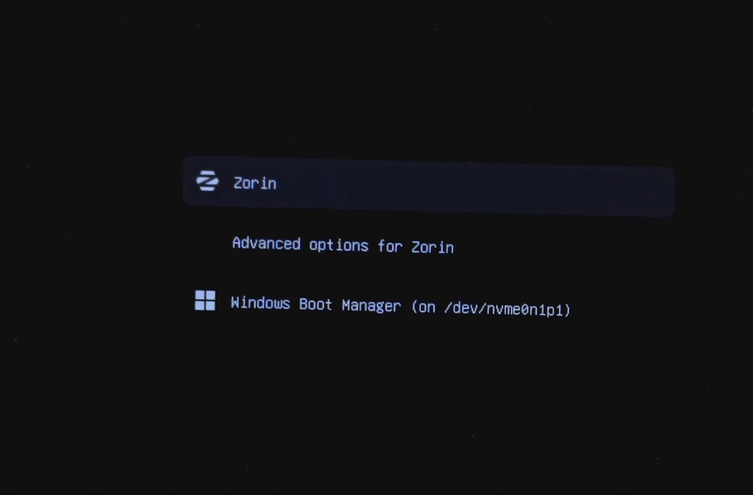 デュアルブート画面